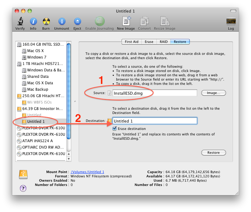 create a system for mac osx on external drive